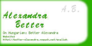 alexandra better business card